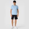 Polo shirt with label stitching in light blue