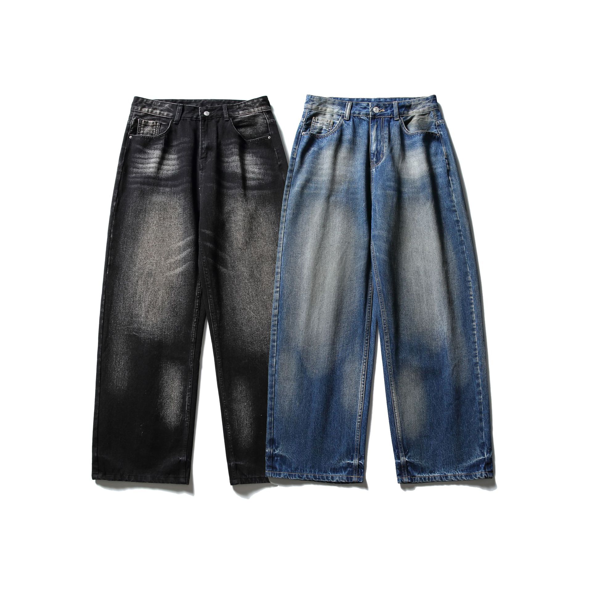 Denim Pants Men Loose Straight Leg Wide Leg Long Pants - Image 5