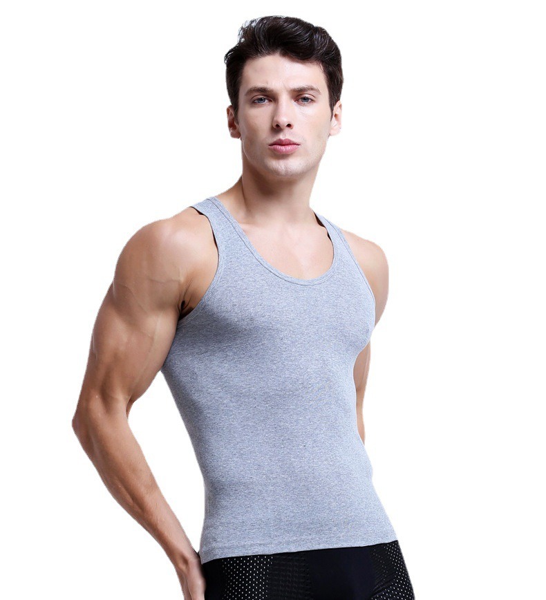 Mens Tank Top Cotton Breathable Slim Fit Summer Youth Sports Fitness Hurdle Backing Sweatshirt Tank Top Men - Image 6