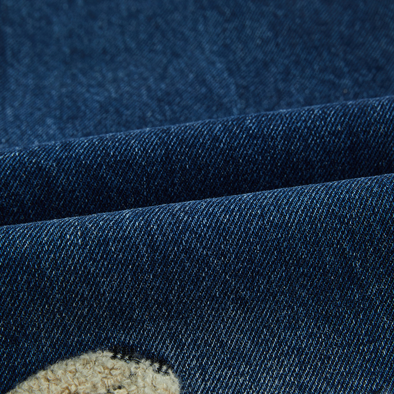 Puppy patchwork embroidered washed denim jeans - Image 4