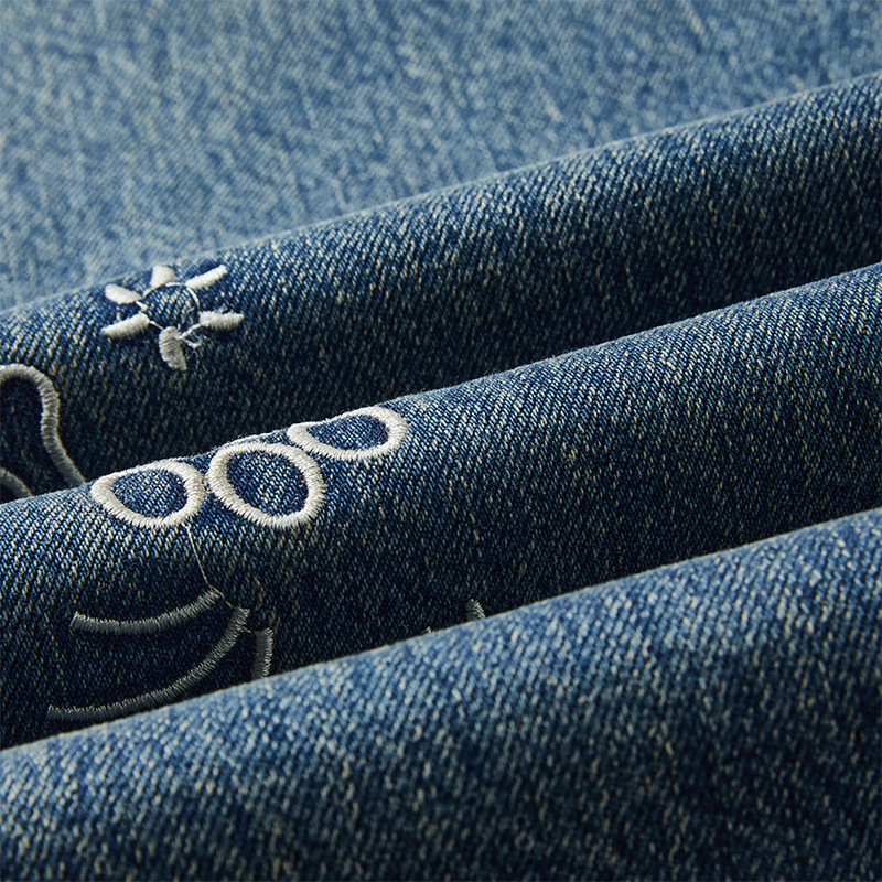 Dog Embroidered Wide Leg Jeans - Image 4