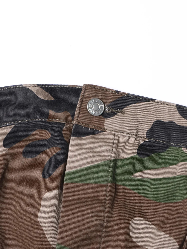 Camouflage Cargo Jumpsuits For Women Starpless Sleeveless High Waist Spliced Pockets Streetwear Jumpsuit Female New - Image 3