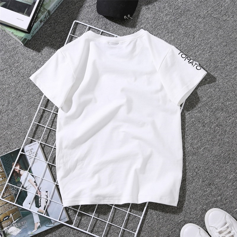 Summer Couples Lovers T-Shirt For Women Casual White Tops Tshirt Women T Shirt Love Heart Embroidery Print T-Shirt Female - Image 4