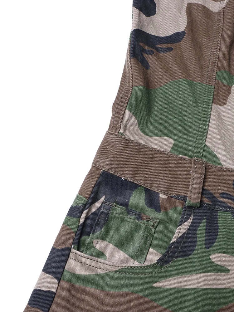 Camouflage Cargo Jumpsuits For Women Starpless Sleeveless High Waist Spliced Pockets Streetwear Jumpsuit Female New - Image 4