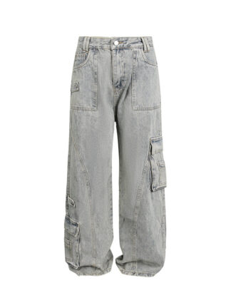 Heavyweight Patchwork Multi-Pocket Cargo Jeans