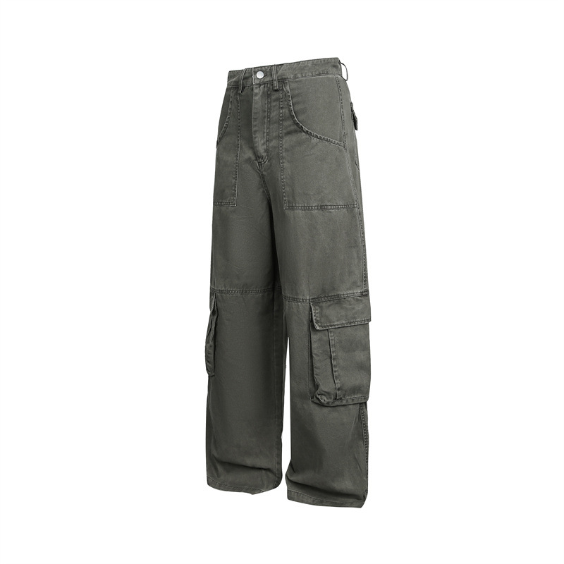 Multi-Pocket Cargo Pants Loose Wide-Leg Casual Trousers - Image 2