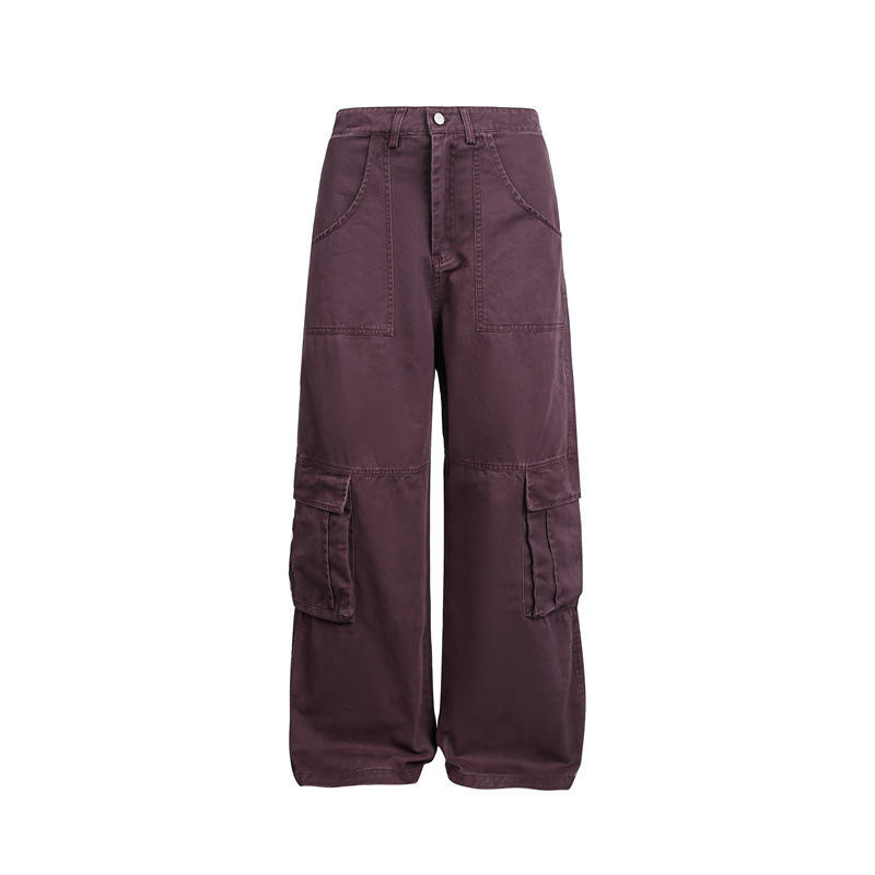 Multi-Pocket Cargo Pants Loose Wide-Leg Casual Trousers - Image 4