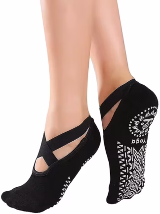 Women Printed Socks with Cross Strap