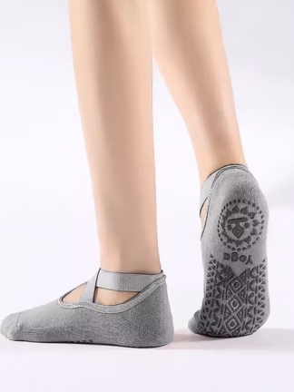 Women Printed Socks with Cross Strap